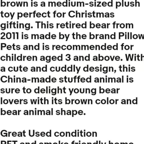 Pillow Pets Mr Bear Dark Brown Pillow Plush - Picture 2 of 11